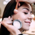makeup brush and blush